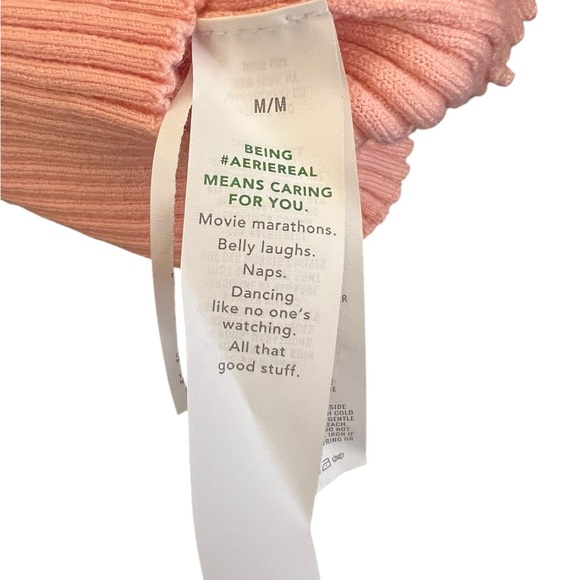 AERIE Button Down Sweater Top in Pink Wonder Size M Stretchy Great for Layering - Picture 5 of 8